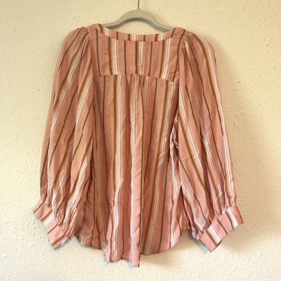 Anthropologie Maeve Brenda Striped Balloon Sleeve Blouse Small - Picture 8 of 8